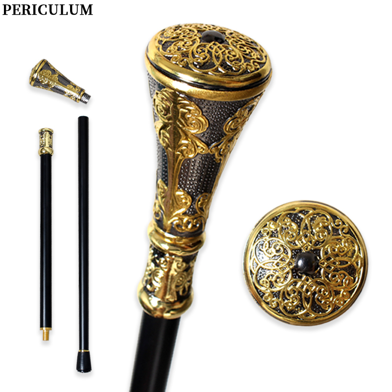 Detachable Cosplay Prop - Victorian Black Gold Floral Carved Walking