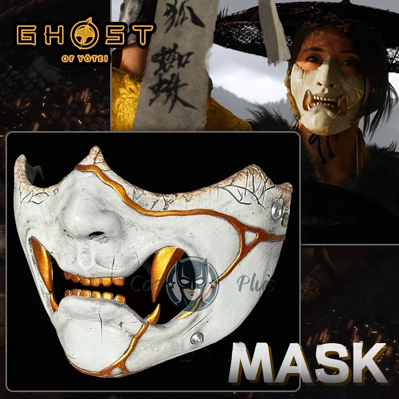 Prop Para Cosplay - Game Ghost of Yotei Atsu Mask