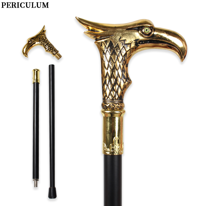Detachable Cosplay Prop - Shiny Gold Eagle Head Walking Cane