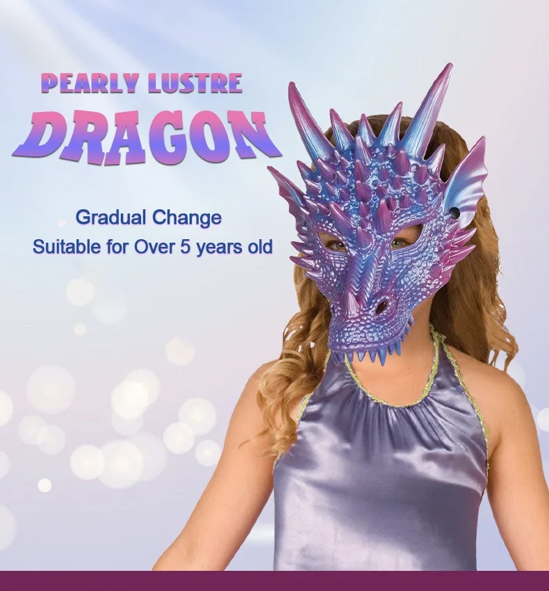 Cosplay Prop Blueprints - Party Supplies Pearl Blue Dragon Mask