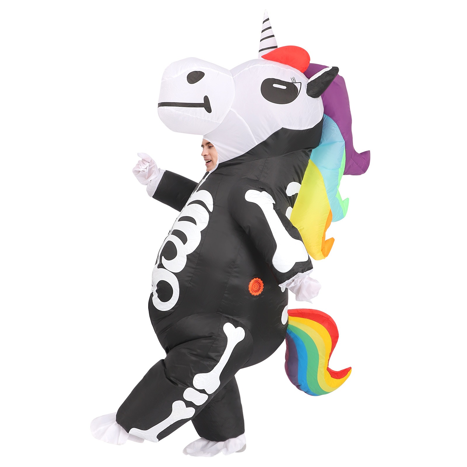 Cosplay Prop Business - Rainbow Skeleton Unicorn Inflatable Suit Halloween