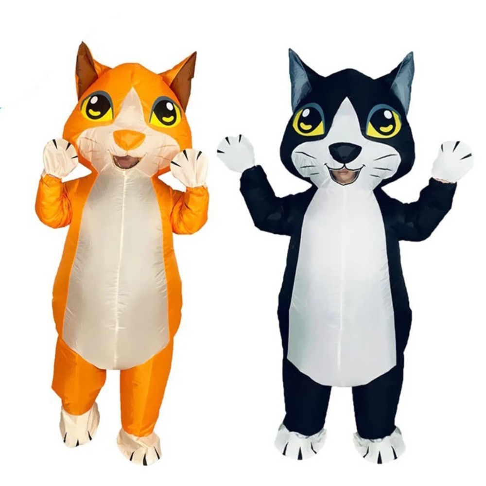 Cosplay Prop Business - Orange Black Cat Inflatable Suit Conjoined