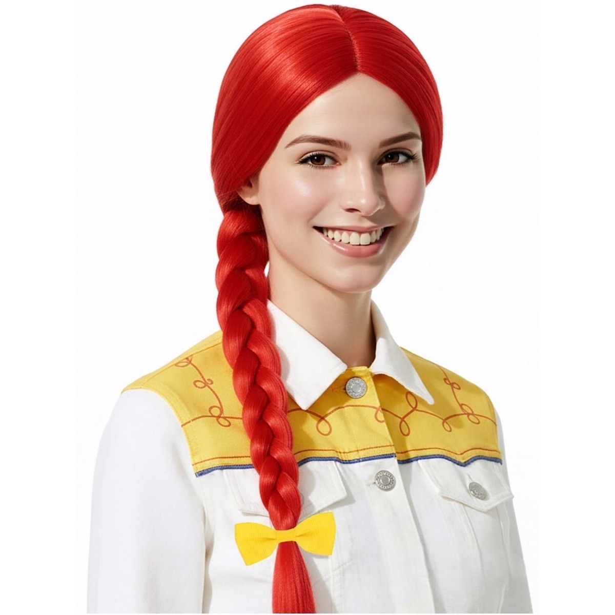 Cosplay Prop Bow - Bright Red 61cm Long Straight Wig