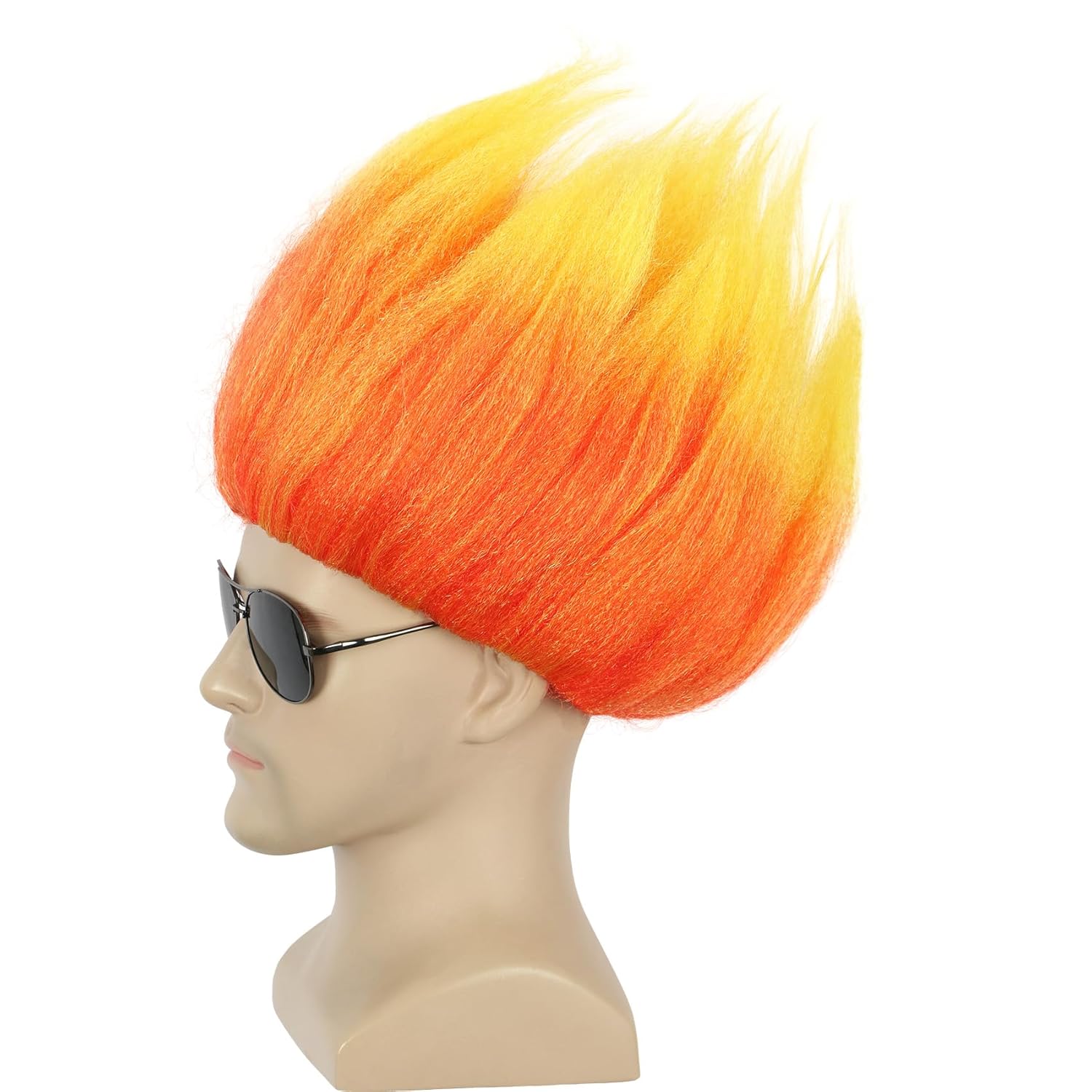 Cosplay Flame Prop - Short Orange Wig Spiky Anime Wig