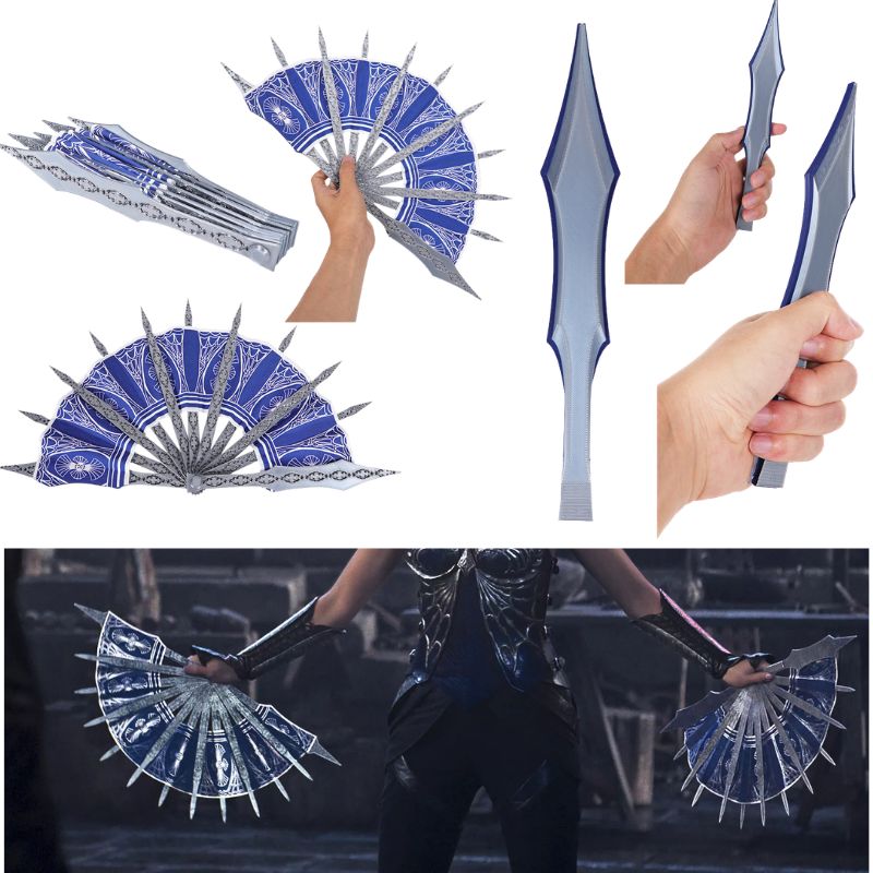 Cosplay Prop Blueprints - Anime Kitana Cosplay MK Blue Hand