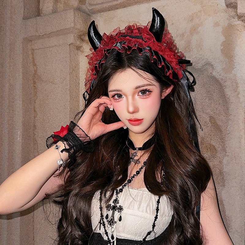 Japanese Gothic Lace Bow Headb - огляд і ціна Cosplay Prop Bow