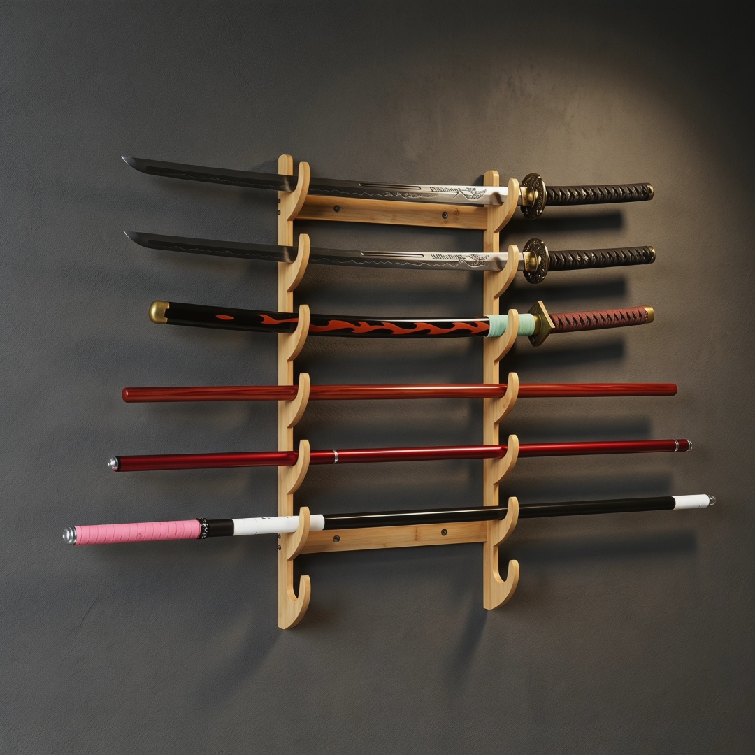 1-8Layer Wood Sword Stand Kata - огляд і ціна Cosplay Prop Display