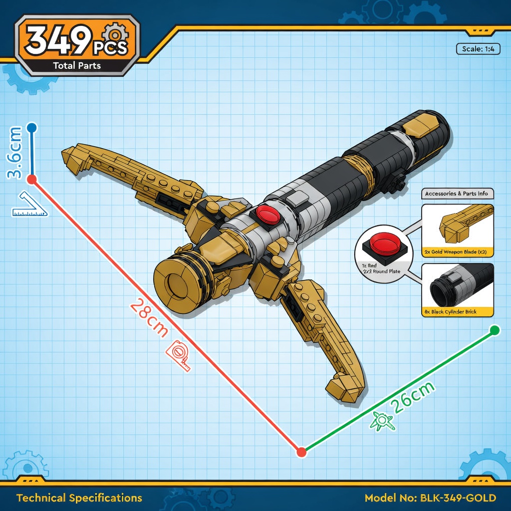 Sci-Fi Energy Sword Hilt MOC B - огляд і ціна Cosplay Prop Building