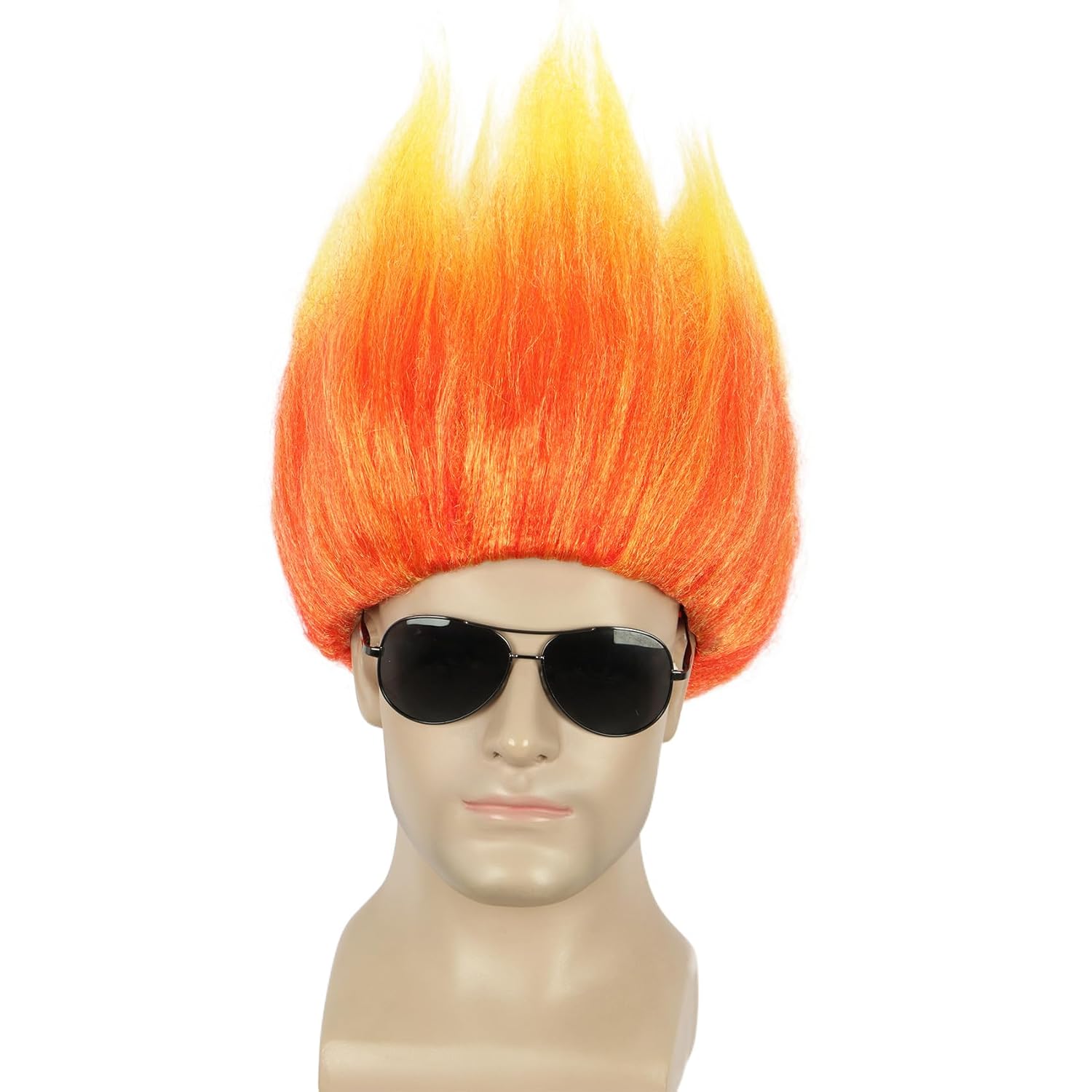 Short Orange Wig Spiky Anime W - огляд і ціна Cosplay Flame Prop